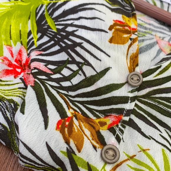 Women’s Potter’s Pot Printed Rayon Mid-length Tie Up Blouse - Picture 5 of 5